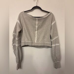 Free People Women’s Gray Cropped Sweatshirt- Size Small